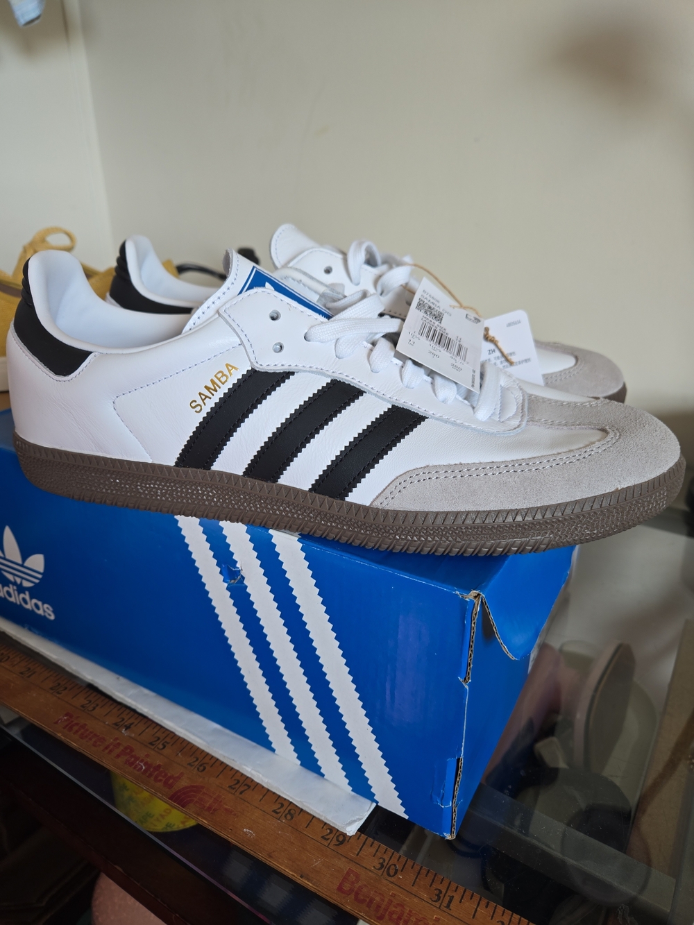 adidas Samba White Black Gum Classic Sneakers Mens 11 Womens 12 M New